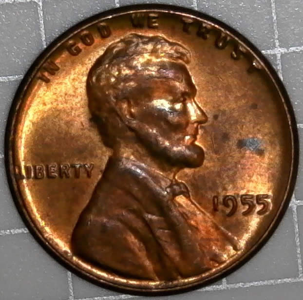1955-P-Lincoln-Wheat-Cent-With-RIDB-On-Skull-Found-In-Circulated-Bankroll